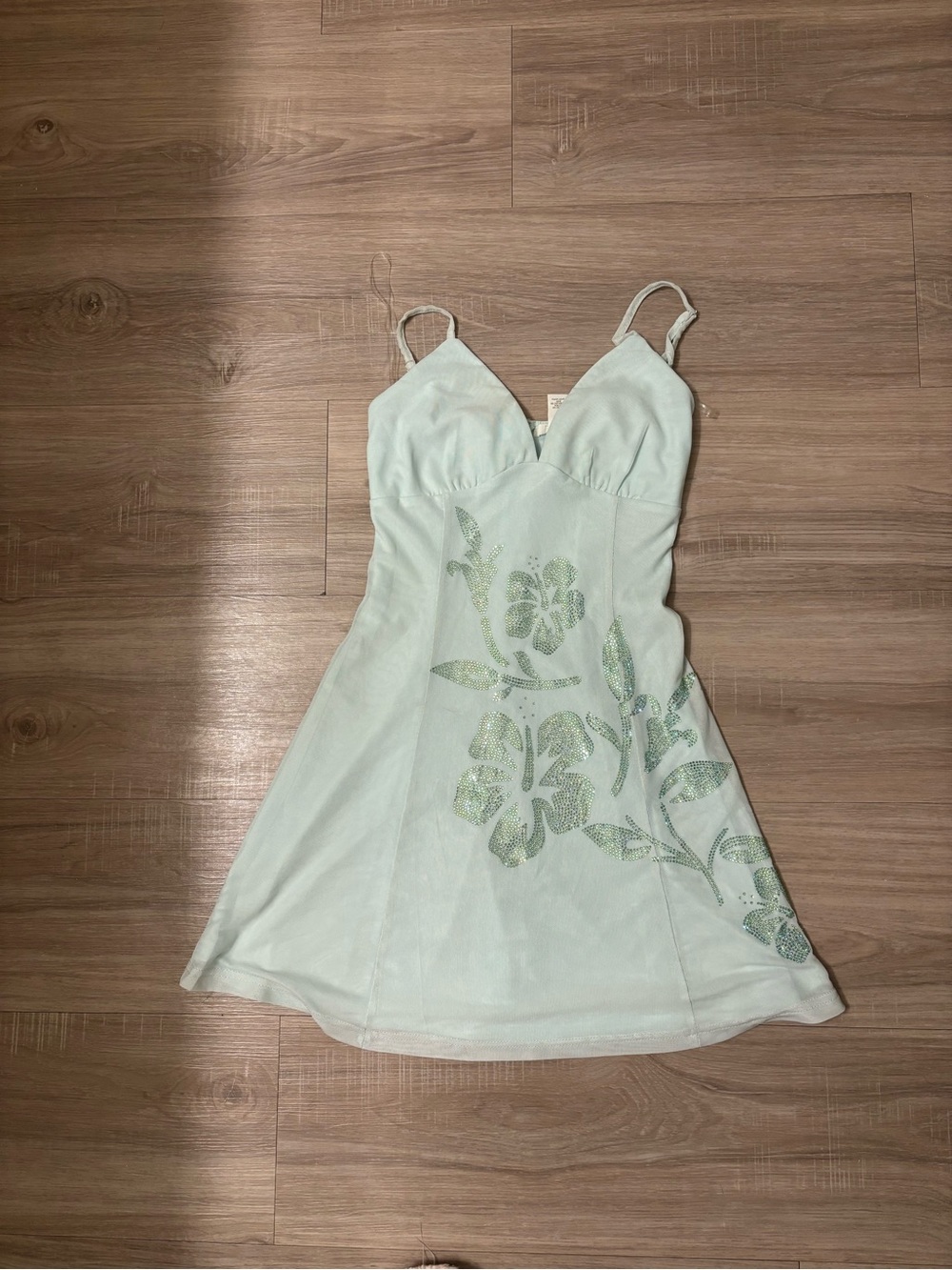 Full Tilt Seafoam Green Rhinestone Detail Slip